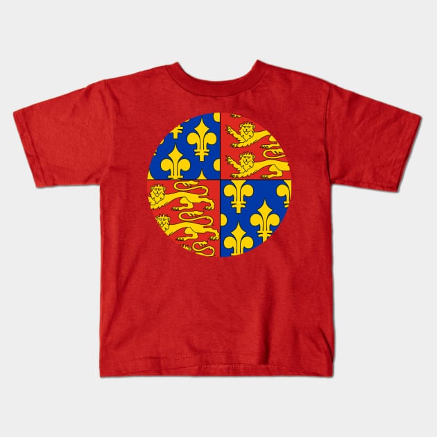 Angevin Coat of Arms Kids T-Shirt by radiogalaxy